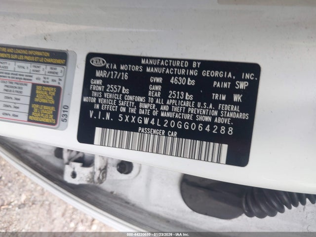 5XXGW4L20GG064288 KIA Optima Sx Turbo
