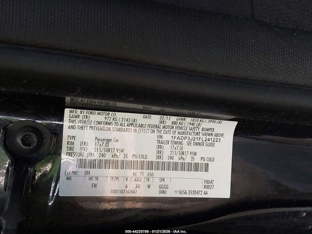 2015 FORD FOCUS 1FADP3J21FL241223 Photo 8