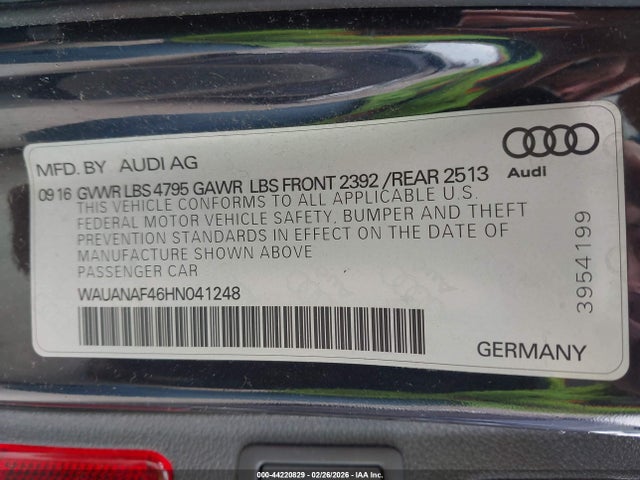 2017 AUDI A4 WAUANAF46HN041248 Photo 8