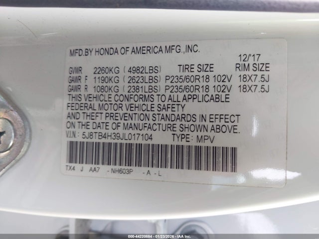 2018 ACURA RDX 5J8TB4H39JL017104 Photo 8