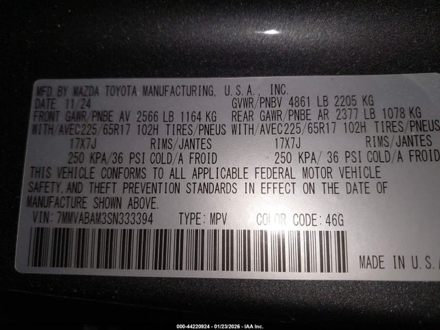 Aukcja sprzedaży 2025 Mazda Cx-50 2.5 S Select Package, vin: 7MMVABAM3SN333394, numer aukcji: 44220924
