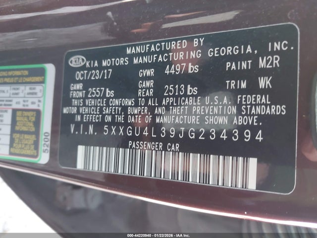 2018 KIA OPTIMA 5XXGU4L39JG234394 Photo 8