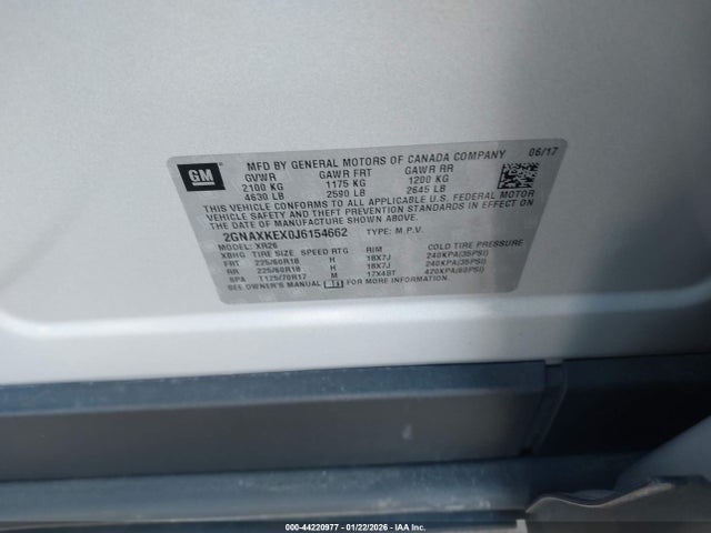 2GNAXKEX0J6154662 Chevrolet EQUINOX LT