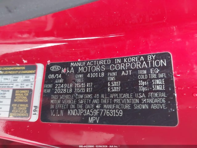 KIA SOUL + 2015 KNDJP3A59F7763159 Image 9