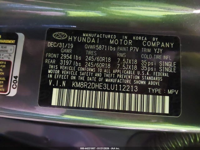 2020 HYUNDAI PALISADE KM8R2DHE3LU112213 Photo 8