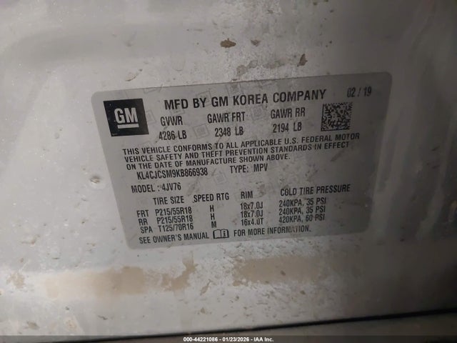 Aukcja sprzedaży 2019 Buick Encore Fwd Essence, vin: KL4CJCSM9KB866938, numer aukcji: 44221086