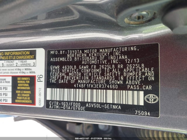 Toyota CAMRY LE 2014 4T4BF1FK3ER374660 Image 9