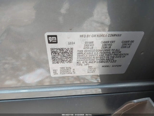 Aukcja sprzedaży 2025 Buick Envista Preferred Fwd, vin: KL47LAEP3SB157122, numer aukcji: 44221150