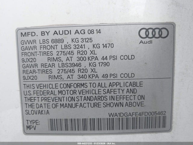 2015 AUDI Q7 WA1DGAFE4FD005462 Photo 8