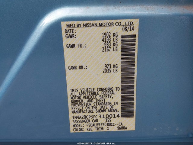 Nissan LEAF S 2015 1N4AZ0CP3FC310014 Image 9