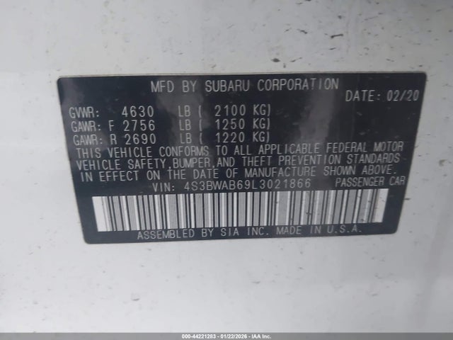 4S3BWAB69L3021866 Subaru Legacy