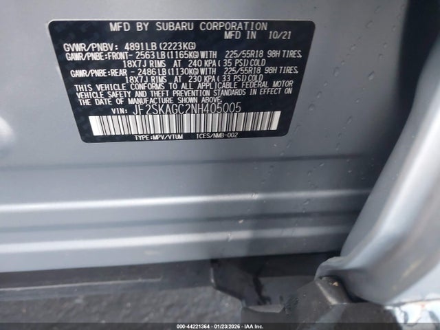 2022 SUBARU FORESTER JF2SKAGC2NH405005 Photo 8