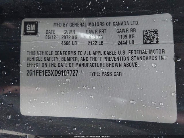 2013 CHEVROLET CAMARO 2G1FE1E3XD9107727 Photo 8