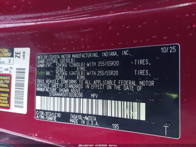 Toyota Grand Highlander Limited 2026 5TDAAAA50TS038296 Image 9
