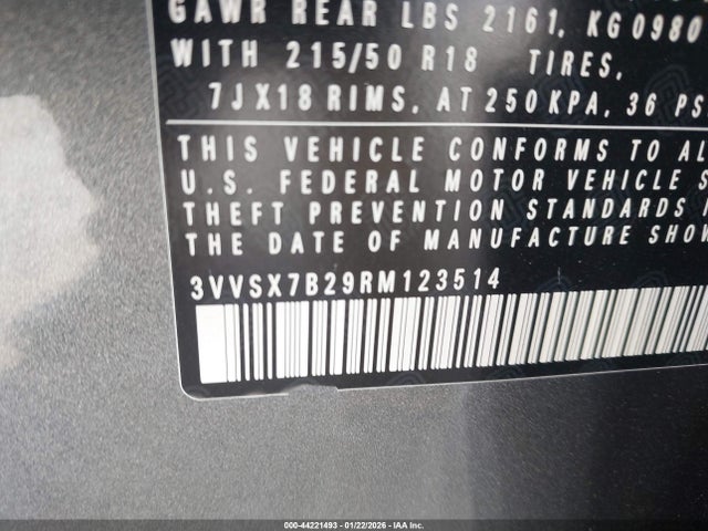 Aukcja sprzedaży 2024 Volkswagen Taos 1.5t Se, vin: 3VVSX7B29RM123514, numer aukcji: 44221493