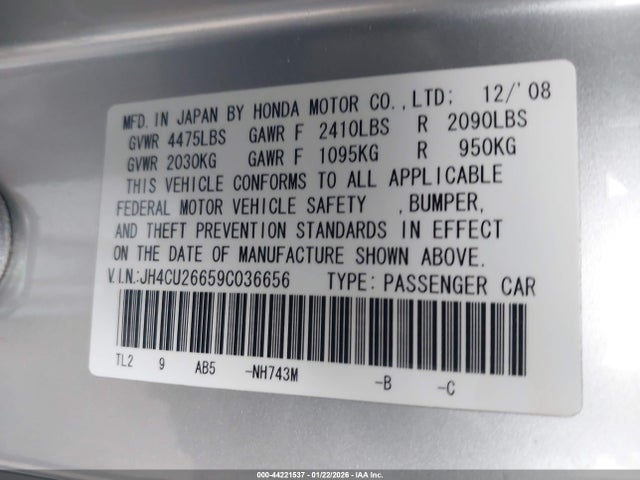 2009 ACURA TSX JH4CU26659C036656 Photo 8