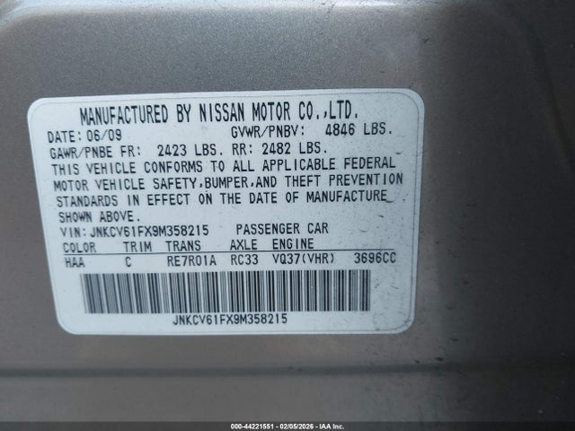 2009 INFINITI G37 JNKCV61FX9M358215 Photo 8