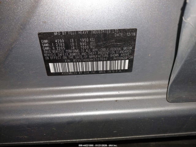 4S3GTAB6XH3707680 Subaru Impreza 2.0i Premium