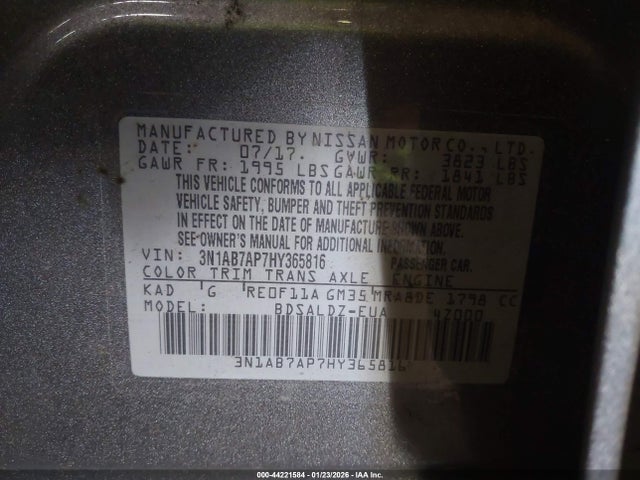 3N1AB7AP7HY365816 Nissan SENTRA SV