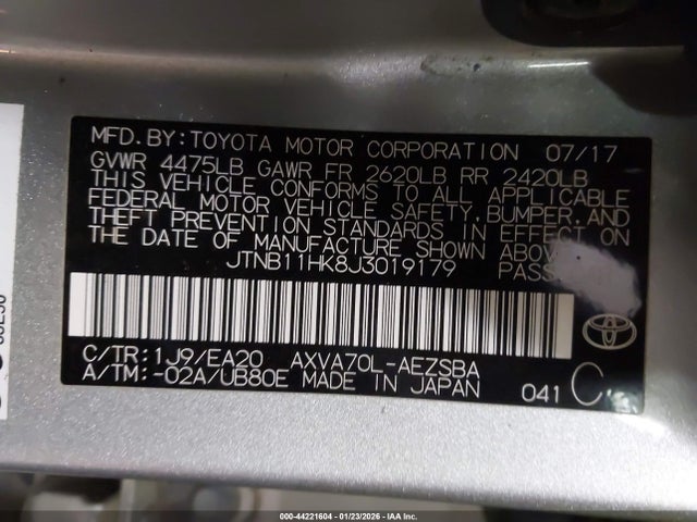 JTNB11HK8J3019179 Toyota CAMRY SE
