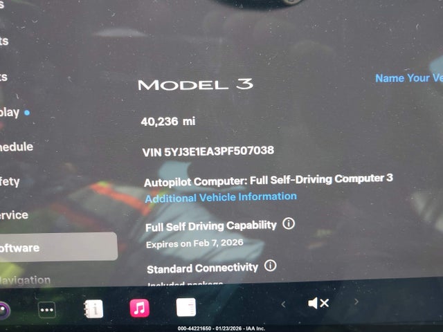 Продаж на аукціоні авто 2023 Tesla Model 3 Rear-wheel Drive, vin: 5YJ3E1EA3PF507038, номер лоту: 44221650