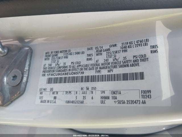 1FMCU9GX8EUD65739 Ford ESCAPE SE