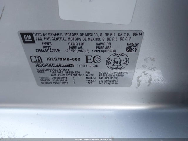3GCUKREC5EG556925 Chevrolet Silverado 1500 1lt/2lt