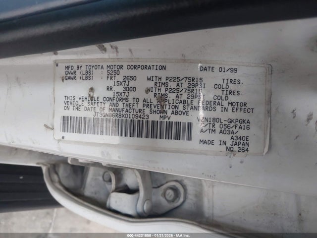 1999 TOYOTA 4RUNNER JT3GN86R8X0109423 Photo 8