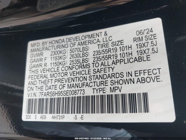 7FARS6H95SE008773 Honda Cr-v Hybrid Sport Touring