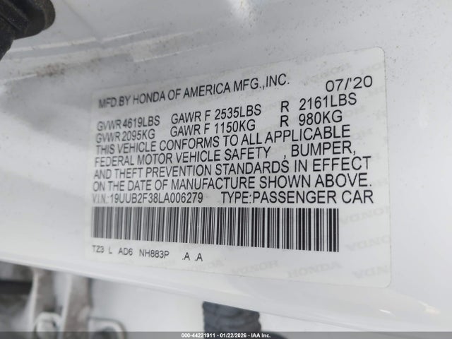 2020 ACURA TLX 19UUB2F38LA006279 Photo 8