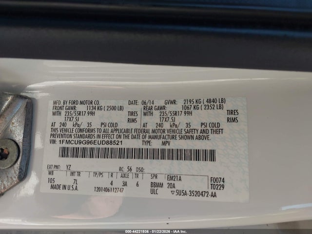 1FMCU9G96EUD88521 Ford ESCAPE SE