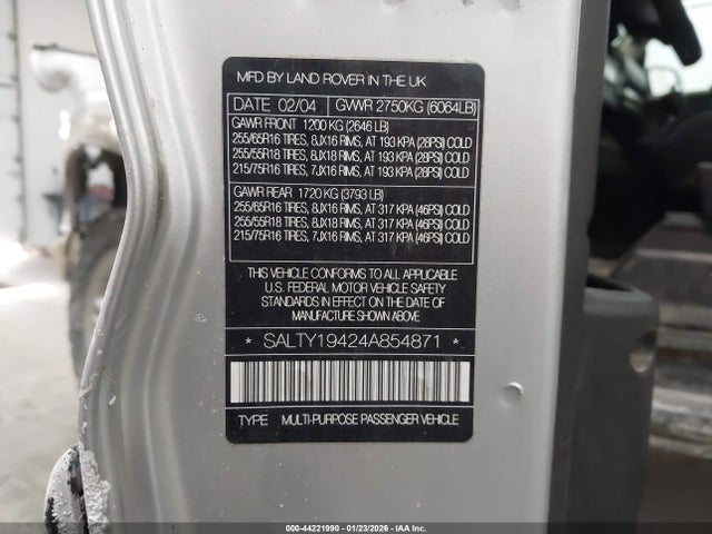 2004 LAND ROVER DISCOVERY SALTY19424A854871 Photo 8