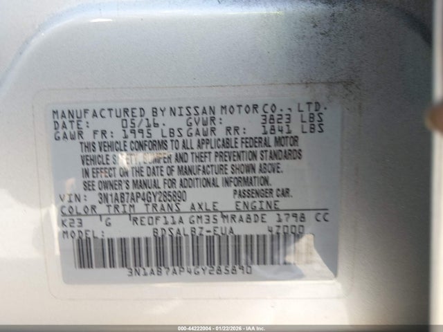 Nissan SENTRA S 2016 3N1AB7AP4GY285890 Image 9