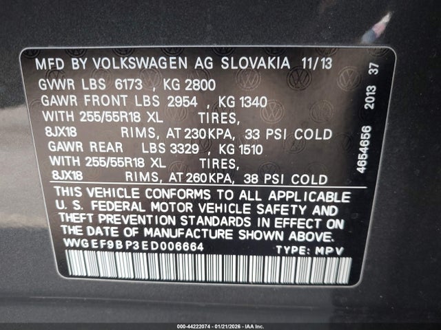2014 VOLKSWAGEN TOUAREG WVGEF9BP3ED006664 Photo 8