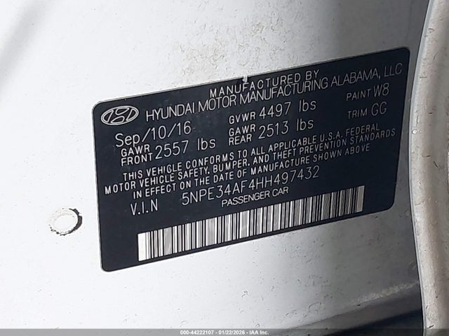 5NPE34AF4HH497432 Hyundai Sonata Limited