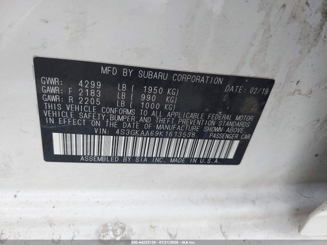 4S3GKAA69K1613538 Subaru Impreza 2.0i