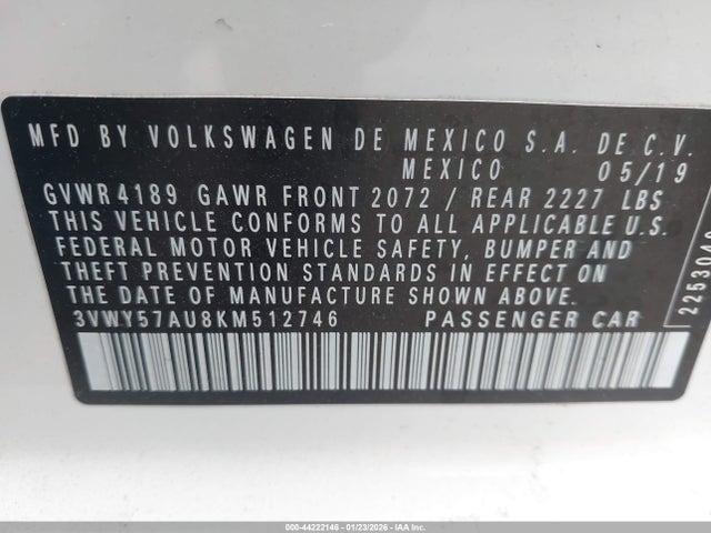 2019 VOLKSWAGEN GOLF SPORTWAGEN 3VWY57AU8KM512746 Photo 8