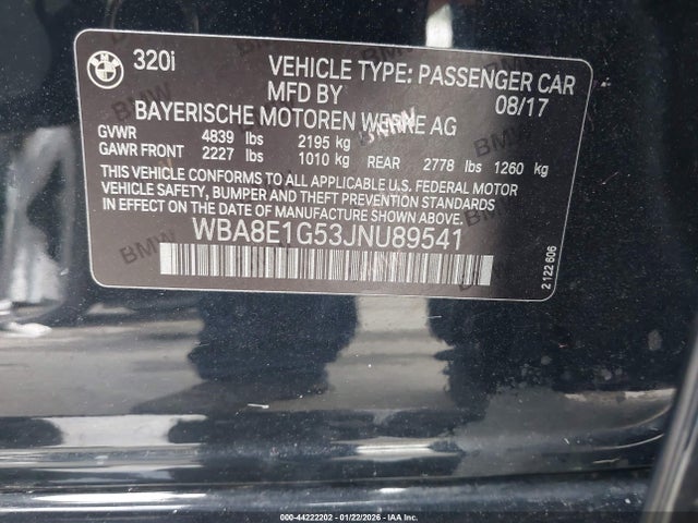 2018 BMW 320I WBA8E1G53JNU89541 Photo 8