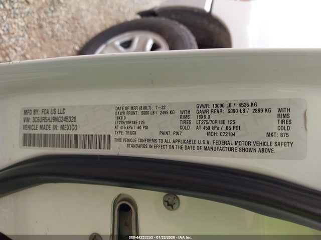 Продаж на аукціоні авто 2022 Ram 2500 Tradesman  4x4 8' Box, vin: 3C6UR5HJ9NG345328, номер лоту: 44222203