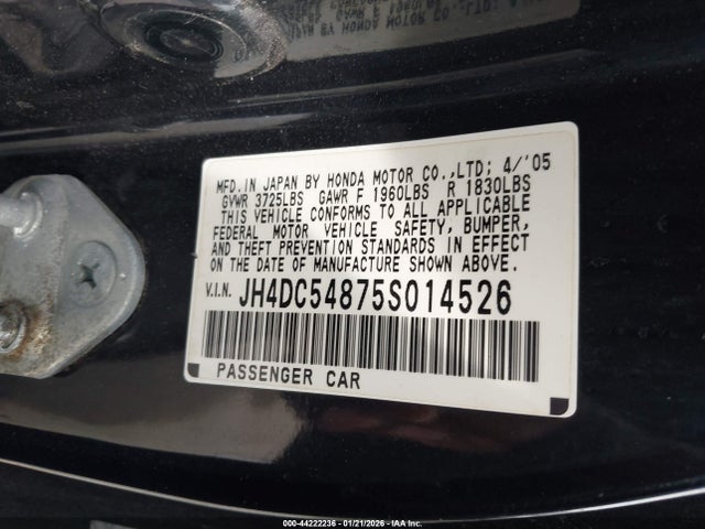 2005 ACURA RSX JH4DC54875S014526 Photo 8