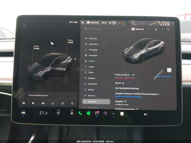 2023 Tesla Model Y Performance Dual Motor All-wheel Drive მანქანა იყიდება აუქციონზე, vin: 7SAYGDEF6PF863340, აუქციონის ნომერი: 44222324