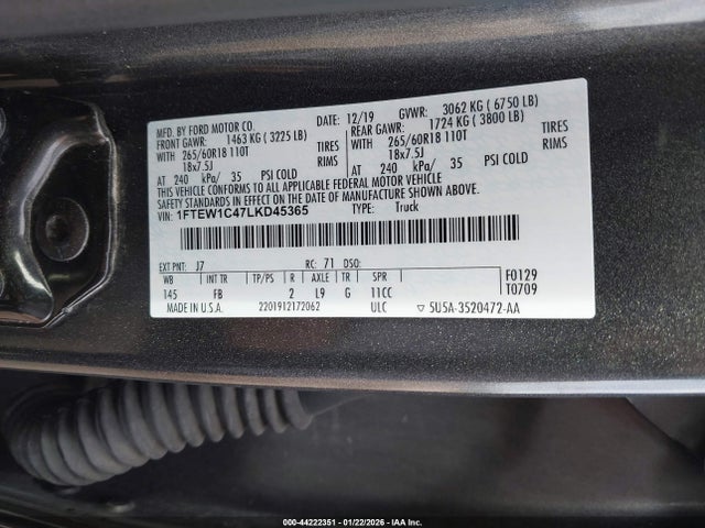 Ford F-150 Xlt 2020 1FTEW1C47LKD45365 Image 9