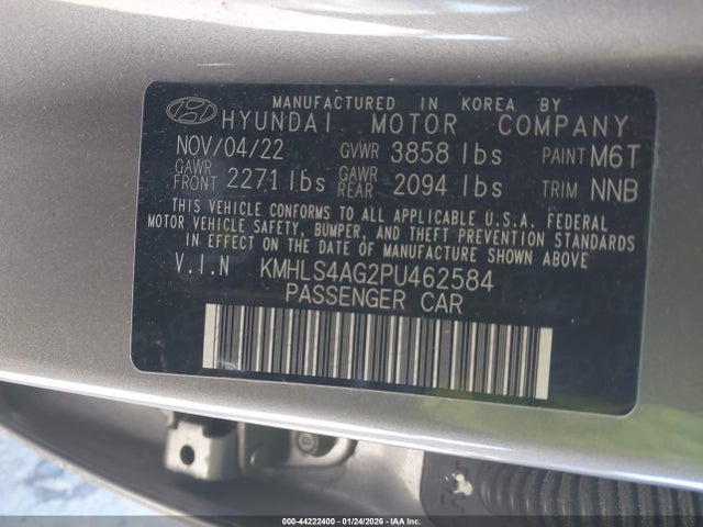 KMHLS4AG2PU462584 Hyundai ELANTRA SEL