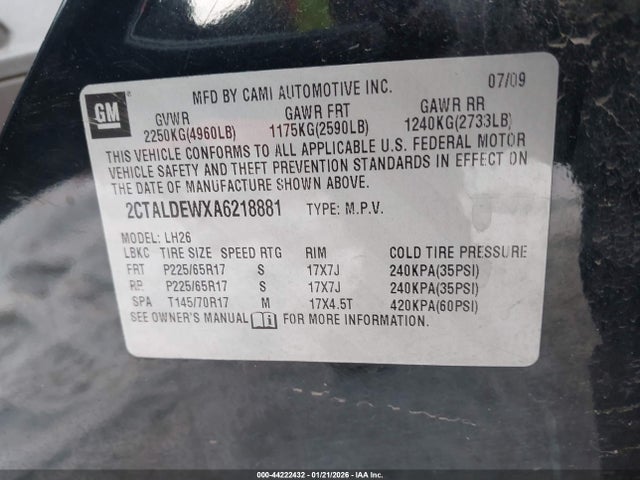 2010 GMC TERRAIN 2CTALDEWXA6218881 Photo 8