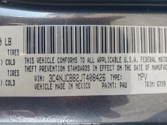 Jeep Compass Altitude Fwd 2018 3C4NJCBB2JT408426 Image 9