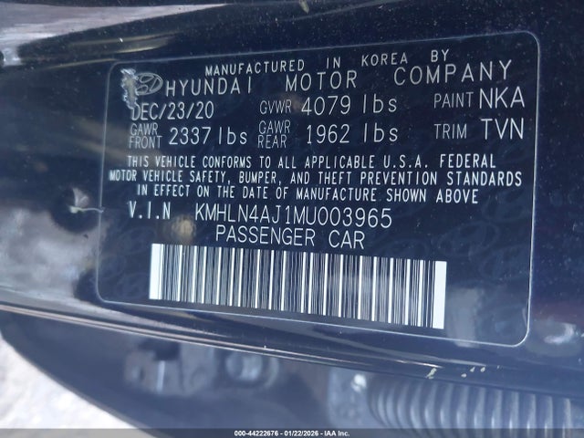 KMHLN4AJ1MU003965 Hyundai Elantra Hybrid Limited