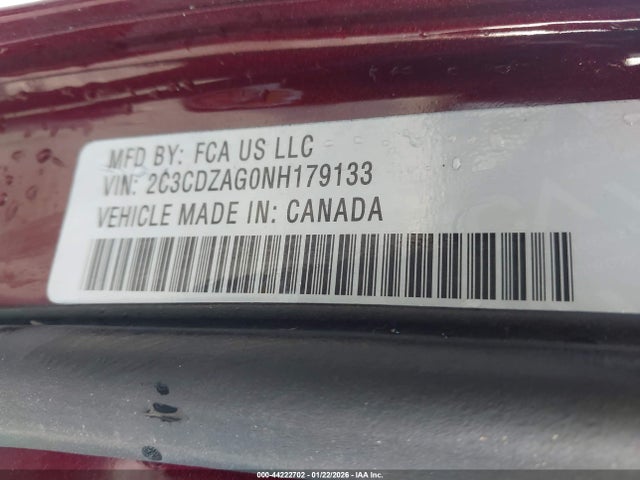 Dodge Challenger Sxt 2022 2C3CDZAG0NH179133 Image 9