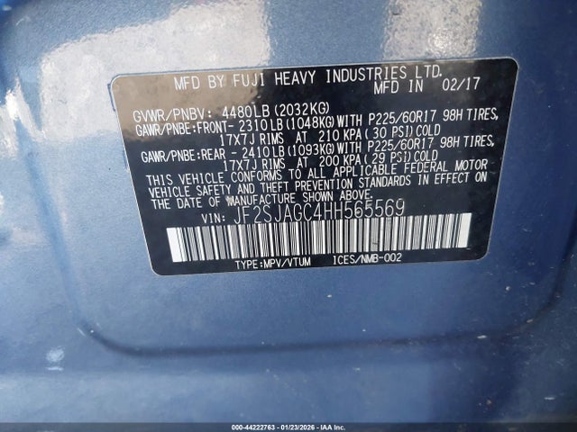 2017 SUBARU FORESTER JF2SJAGC4HH565569 Photo 8