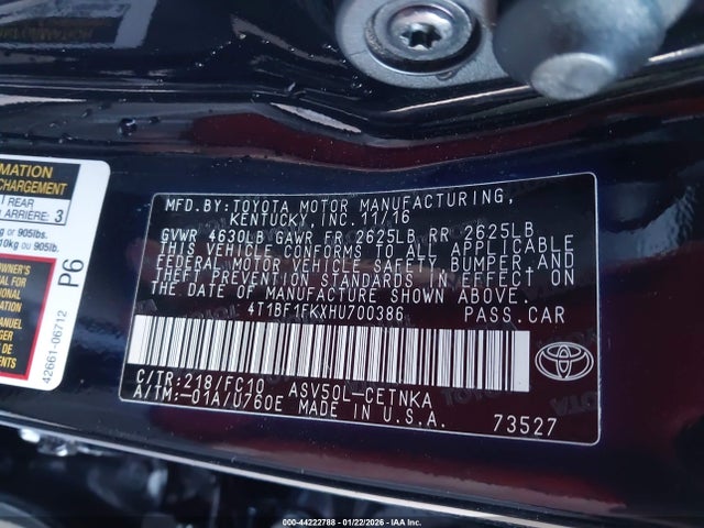 Toyota CAMRY LE 2017 4T1BF1FKXHU700386 Image 9