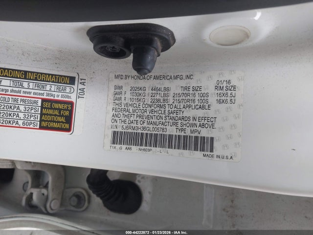 2016 HONDA CR-V 5J6RM3H36GL005783 Photo 8